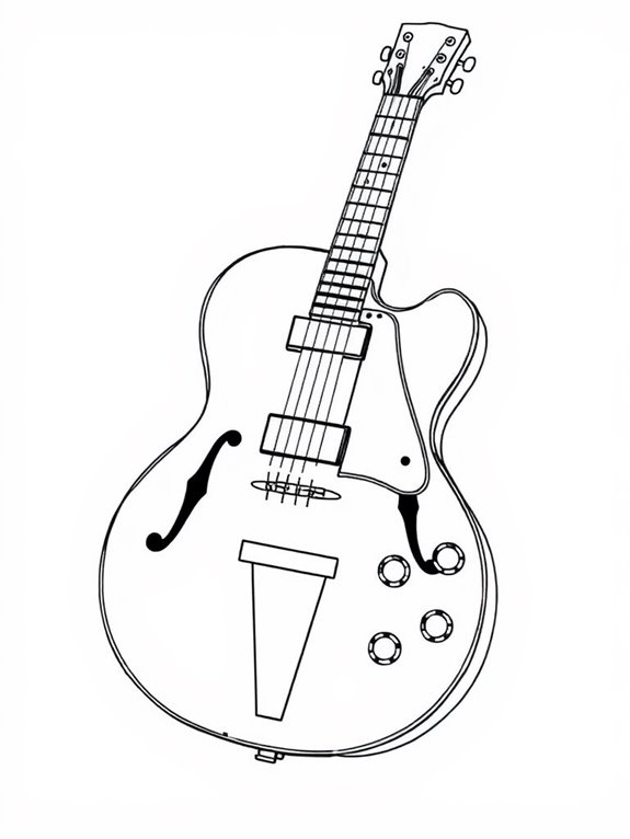 guitar coloring page design