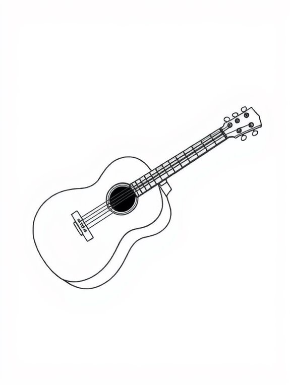 guitar outline for coloring