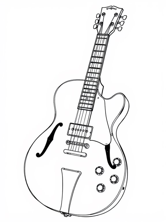 guitar themed coloring activity