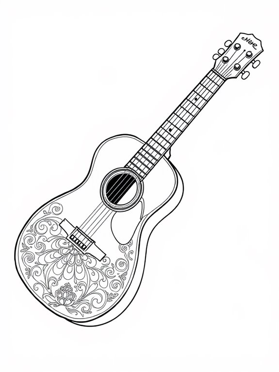 guitar themed coloring activity