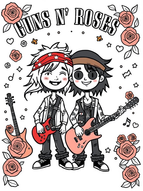 guns n roses coloring page