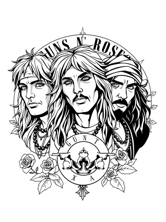 guns n roses coloring page