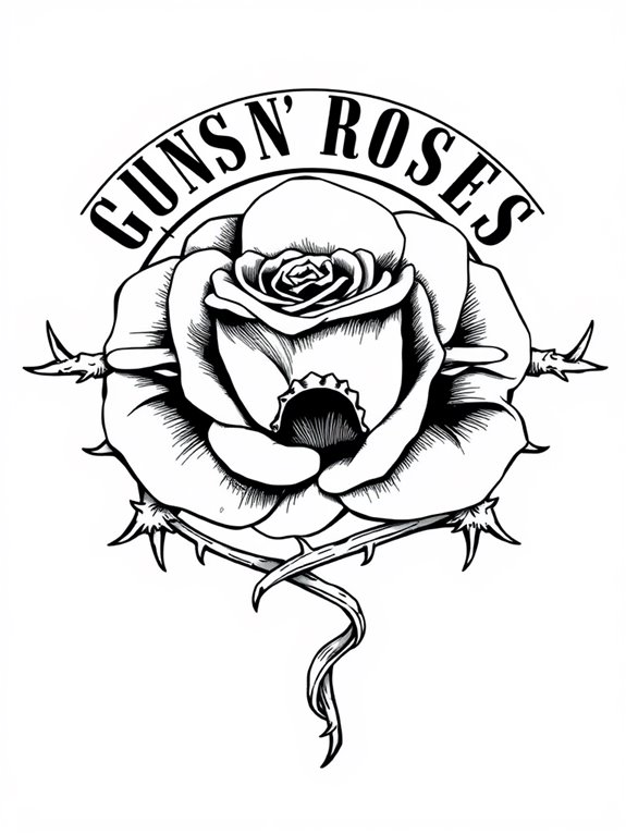 guns n roses coloring page