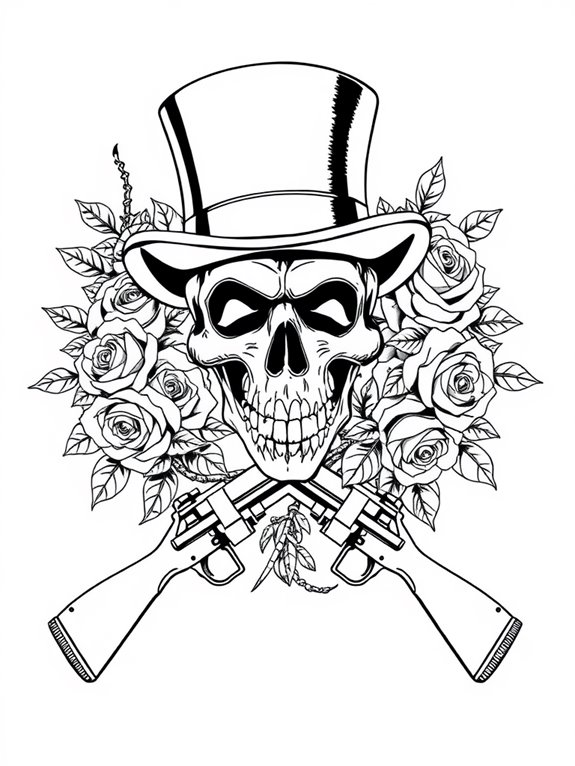 guns n roses coloring page