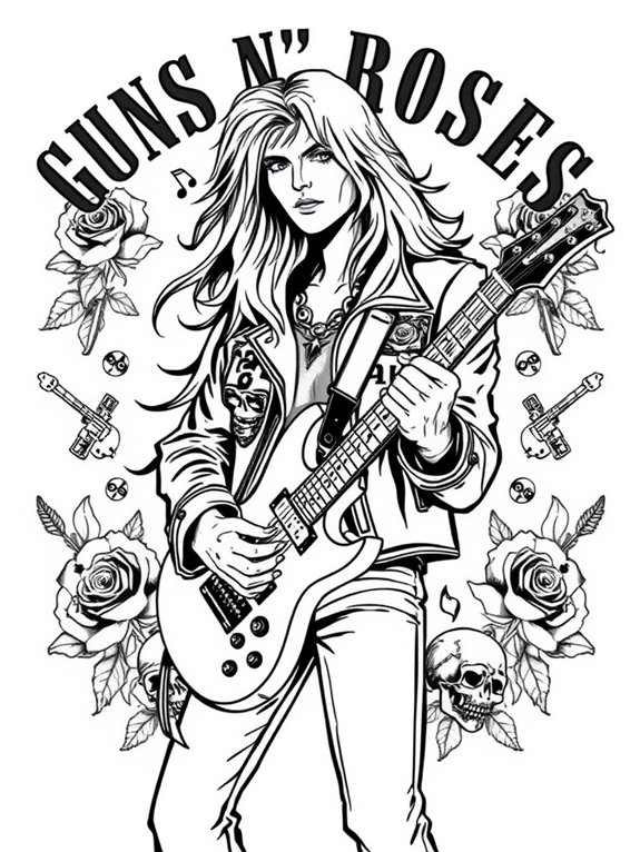 guns n roses coloring page