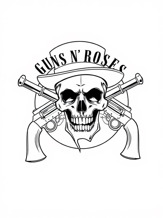 guns n roses coloring page