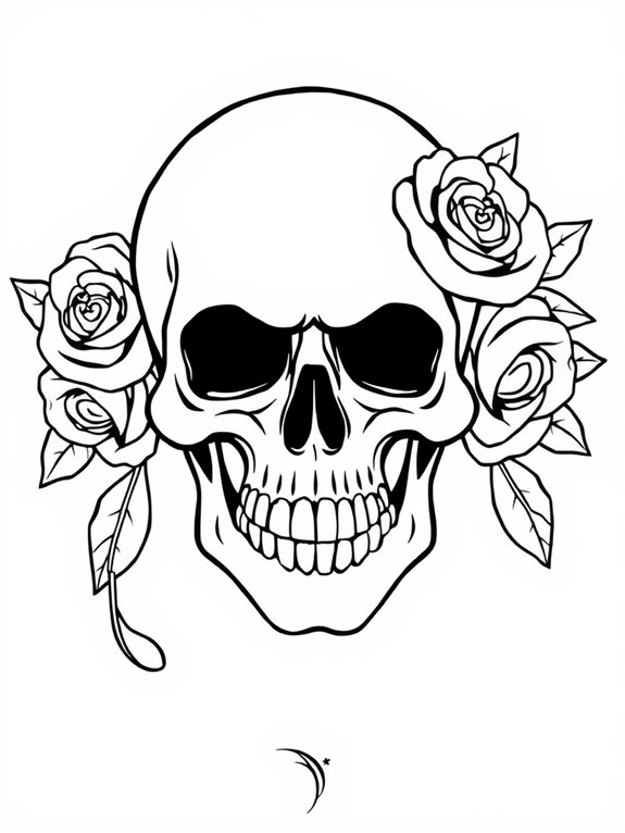 guns n roses skull coloring