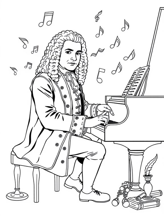 handel coloring page design