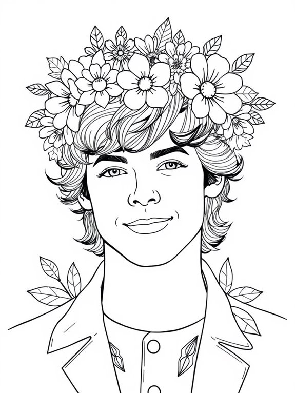 harry styles with flowers