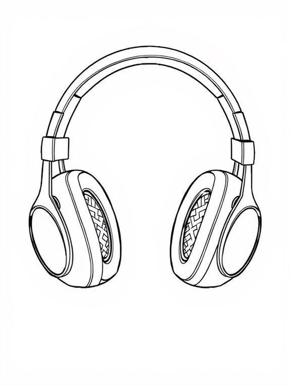 headphones line art design