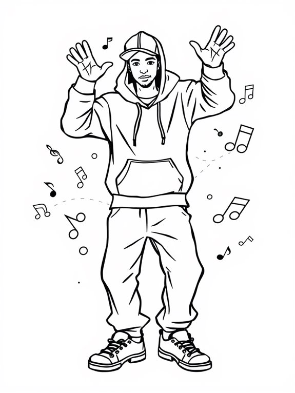 hip hop dance coloring page