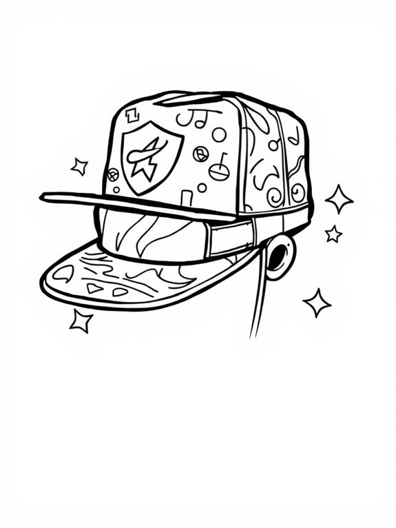 hip hop hat coloring page