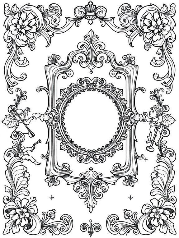 intricate baroque coloring page