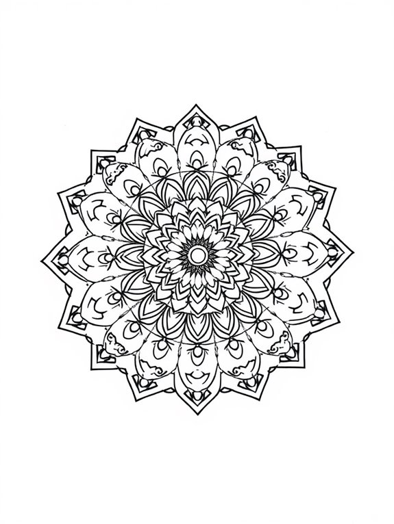 intricate mandala coloring design