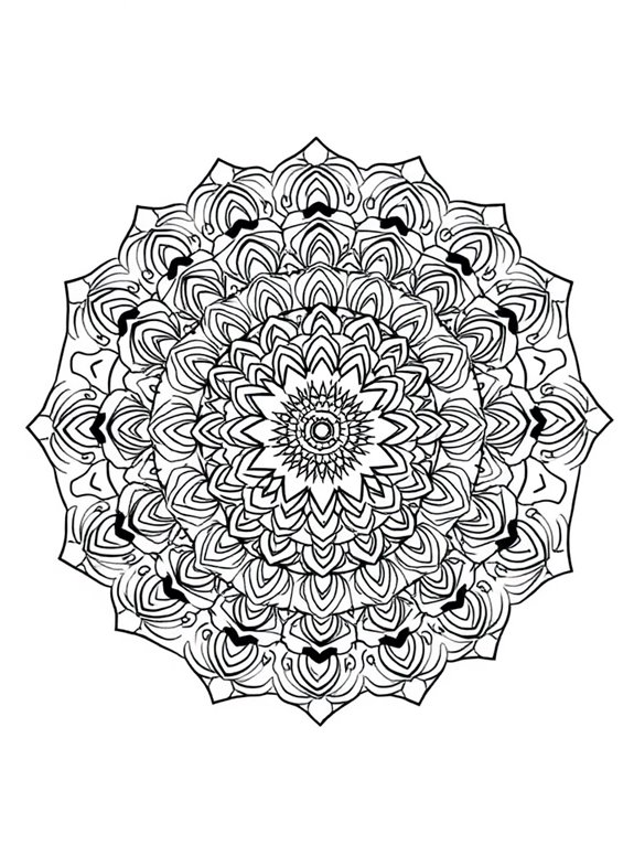 intricate mandala coloring design