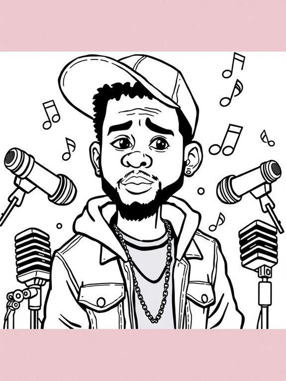 j cole cartoon coloring page