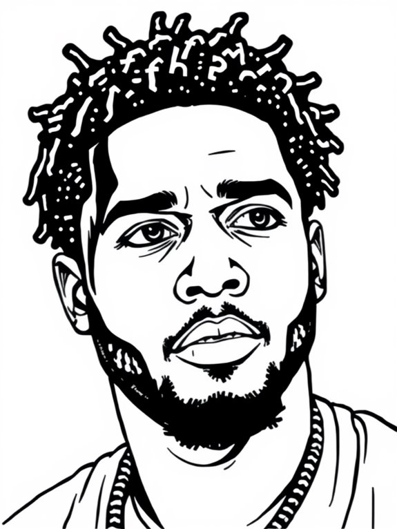 j cole coloring page design