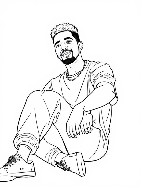 j cole coloring page illustration