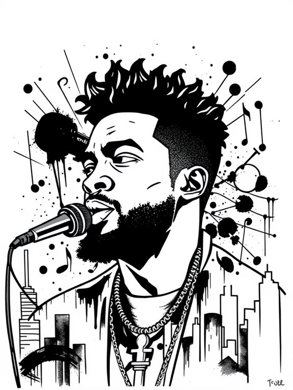 j cole graffiti coloring page