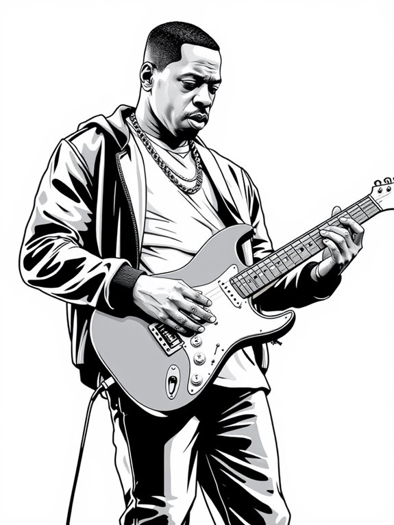 jay z guitar coloring page