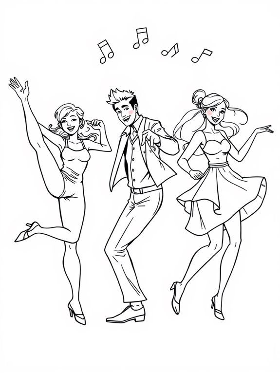 jazz dance coloring page