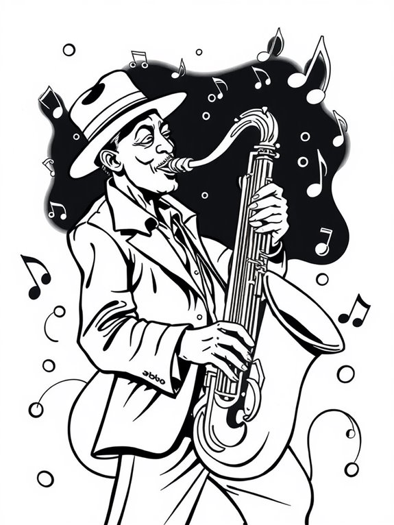 jazz musician coloring page