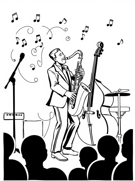 jazz scene coloring page