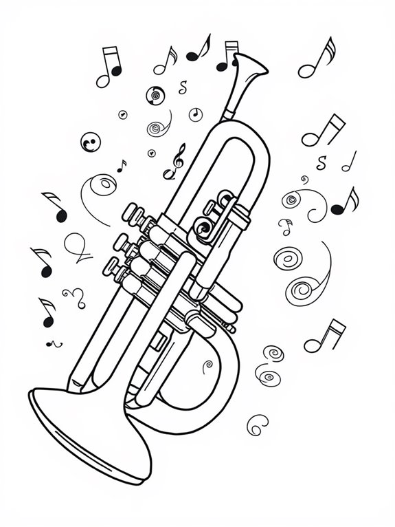 jazz trumpet coloring page