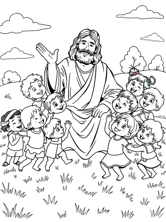 jesus with children illustration