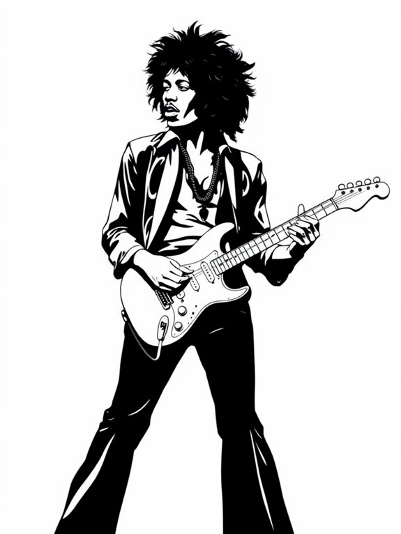 jimi hendrix coloring page