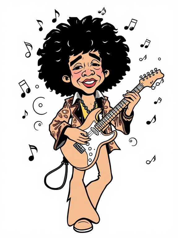 jimi hendrix coloring page