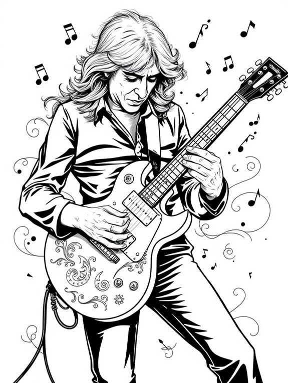 jimmy page guitar illustration