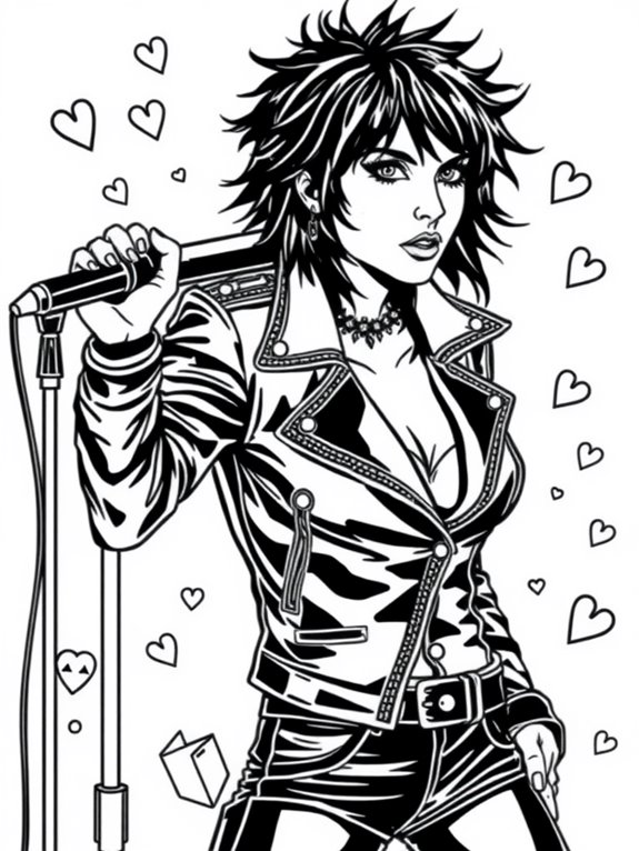 joan jett coloring page