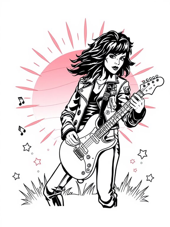 joan jett coloring page