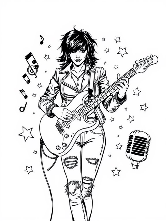 joan jett heart coloring page