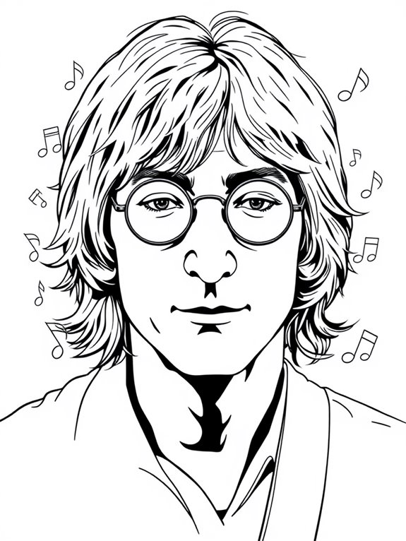 john lennon coloring page