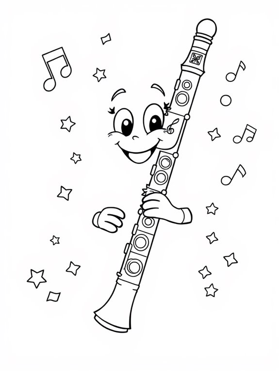 joyful clarinet coloring activity