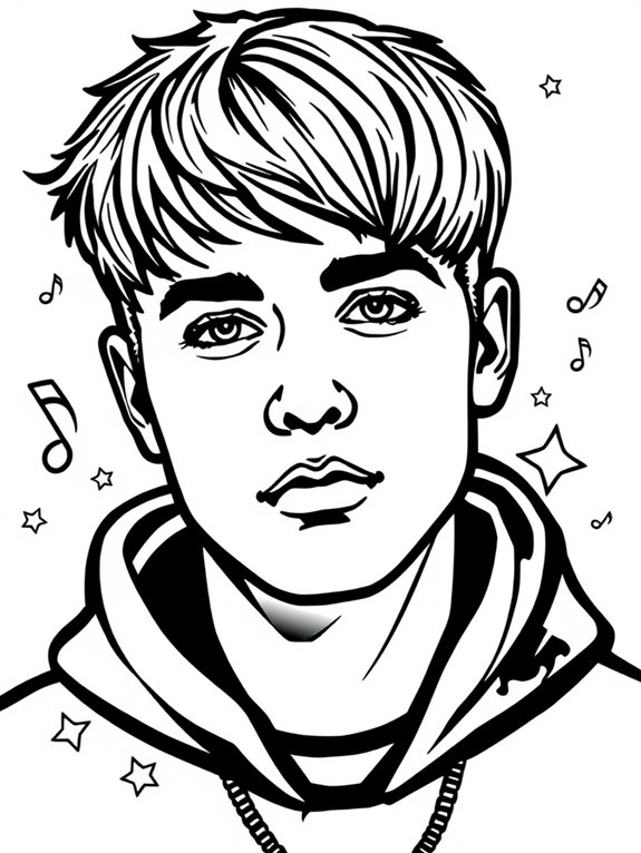 justin bieber coloring page