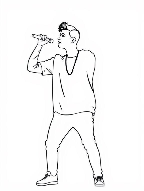 justin bieber coloring page