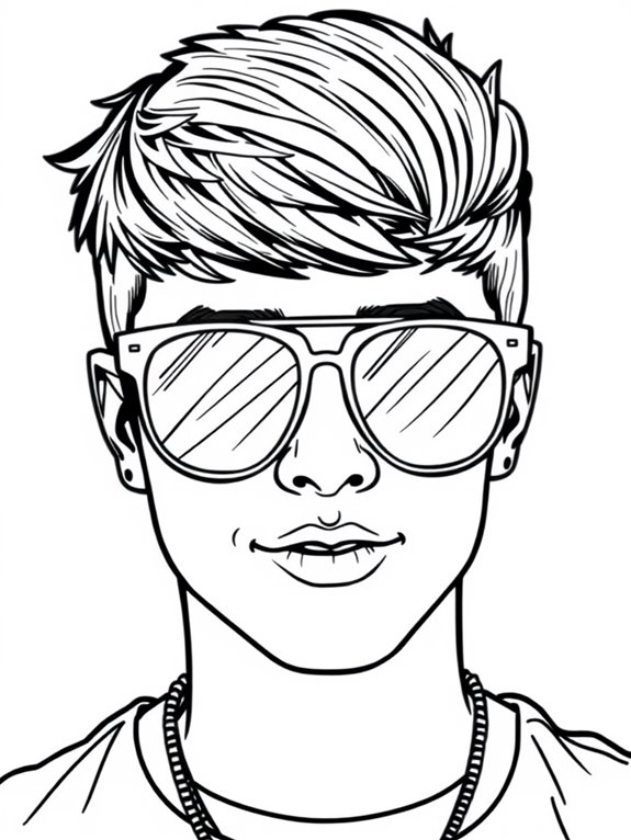 justin bieber coloring page