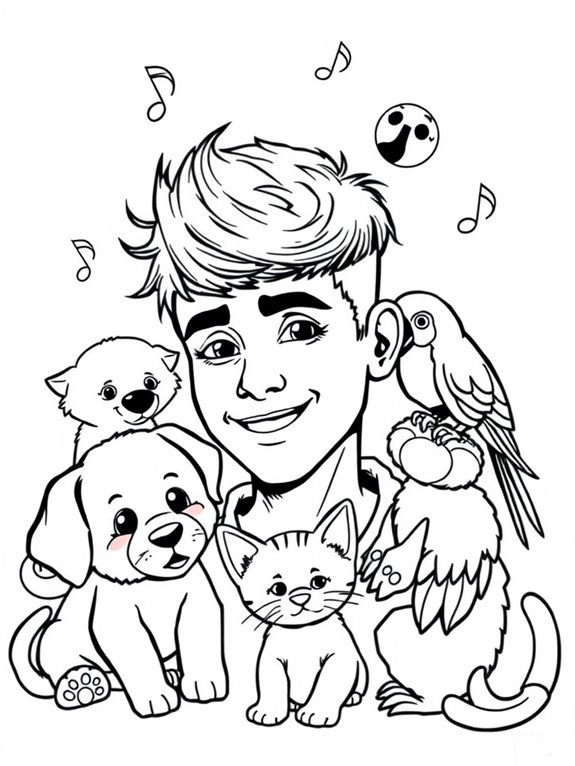 justin bieber coloring page