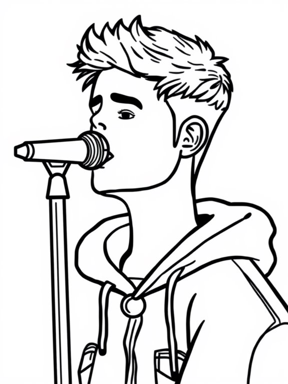 justin bieber coloring page