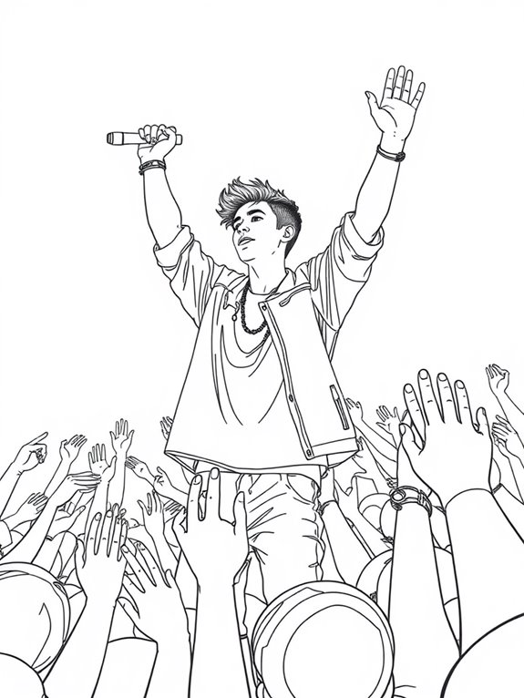 justin bieber concert coloring page