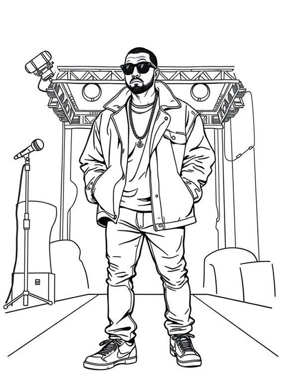 kanye west fashion coloring page