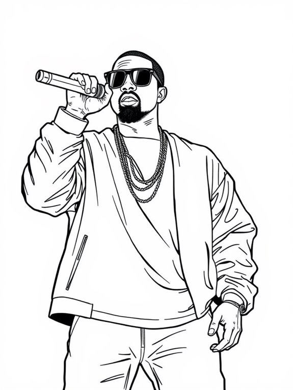 kanye west microphone coloring page