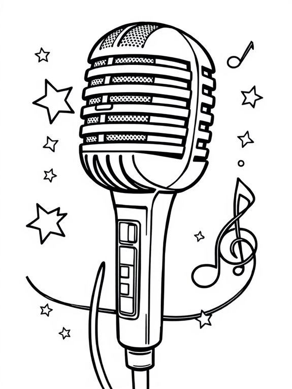 karaoke microphone coloring activity