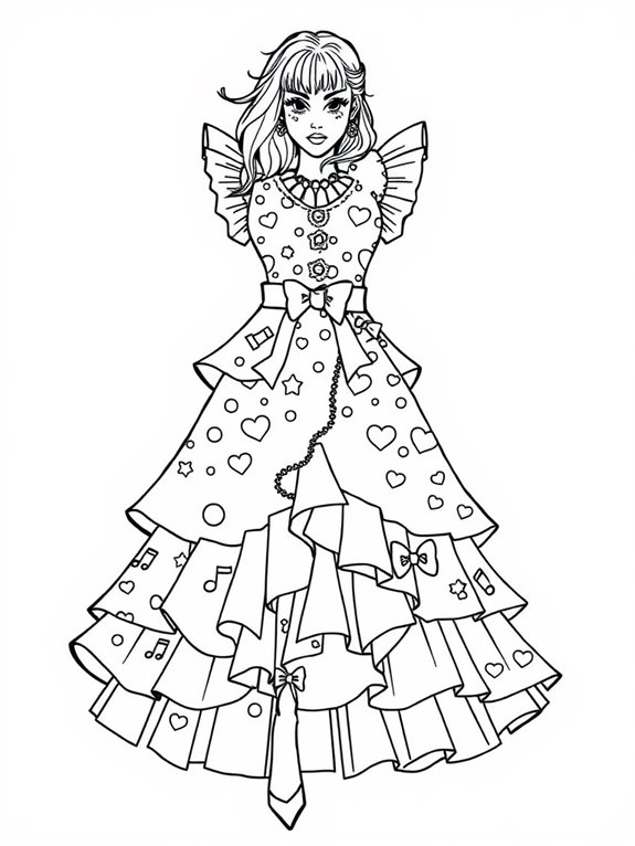 katy perry dress coloring page