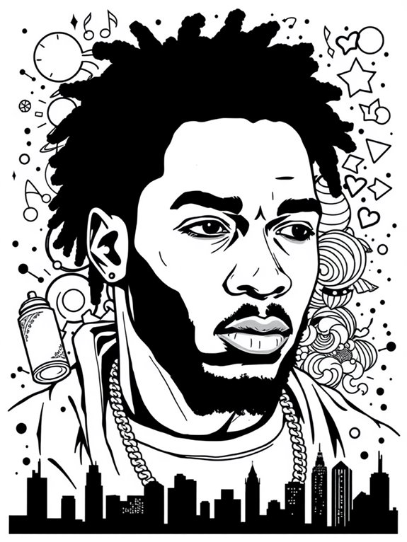 kendrick lamar art coloring page