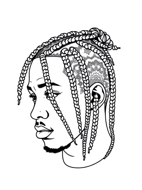 kendrick lamar hairstyle coloring page