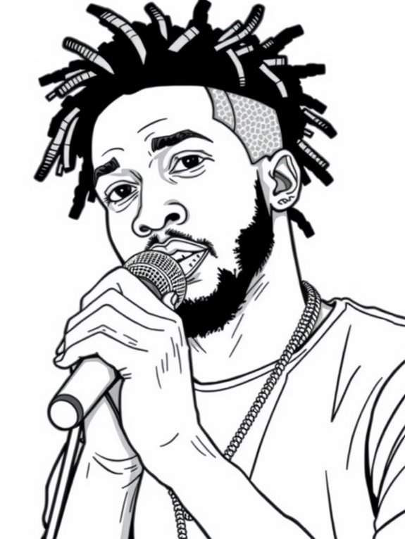 kendrick lamar microphone coloring page